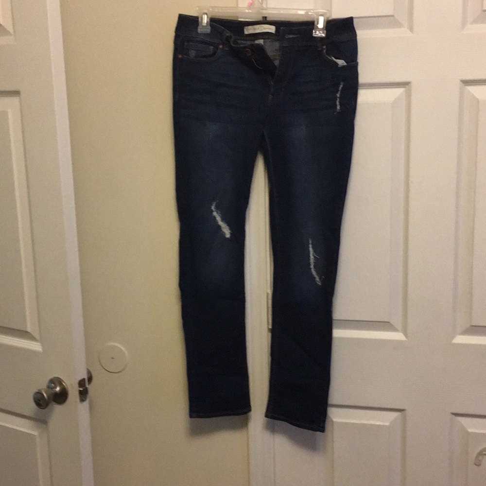 Calf rise dark blue denim pants size 10